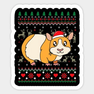 Guinea Pig Christmas Ornament Zoo Funny Ugly Sticker